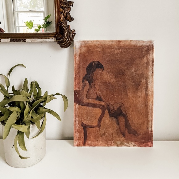 Other - Vintage woman portrait painting original